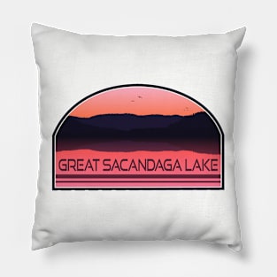 Great Sacandaga Lake New York Red Sunrise Pillow