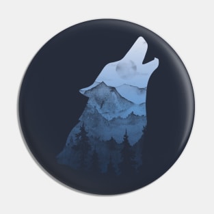 Wolf Beyond the Mountains Pin