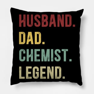 Chemist Funny Vintage Retro Shirt Husband Dad Chemist Legend Pillow