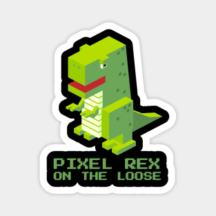 Dinosaur Pixel Rex Rampage - A Dino-mite Tee for Kids Magnet