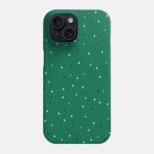 Festive Silver Polka Dots on Green Phone Case
