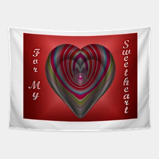 For My Sweetheart, a Mint Candy Valentine Tapestry