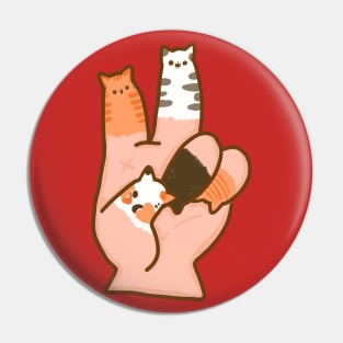 Cat Fingers Peace Pin