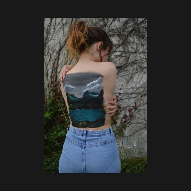 A Painting on Justine's back by sparklyclarke