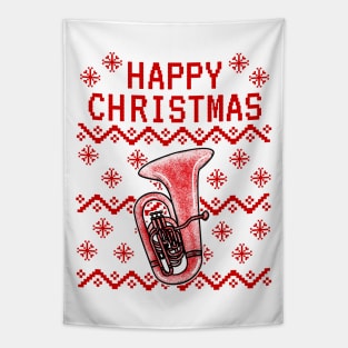 Tuba Ugly Christmas Tubaist Brass Teacher Musician Tapestry