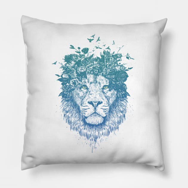 Floral lion Pillow by soltib
