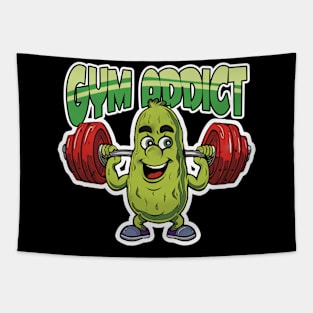 Gym Addict Pickle Working out with weights Tapestry