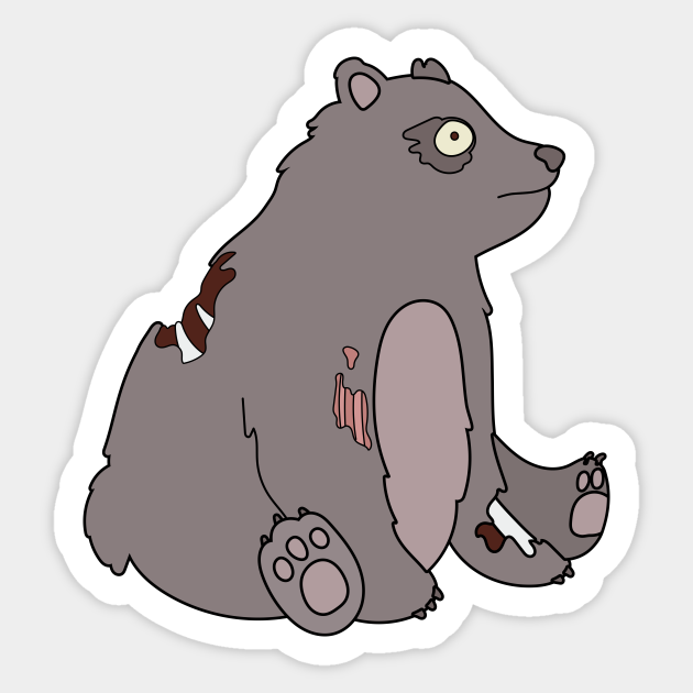 Zombie Bear Cartoon // Funny Halloween Zombie - Zombie Animals - Sticker | TeePublic Zombie Bear Cartoon // Funny Halloween Zombie - Zombie Animals - Sticker | TeePublic