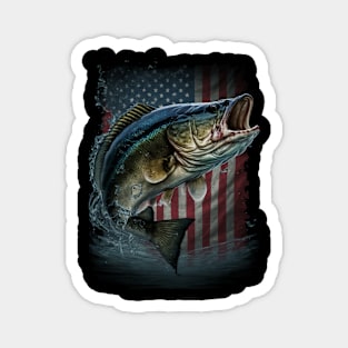 Fishing Camouflage US American Flag Bass Fish Fisherman Camo Magnet