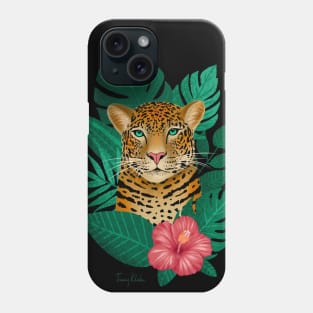 Tropical Jungle Leopard | Green Phone Case