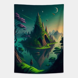 Fantasy Rainbow World Tapestry