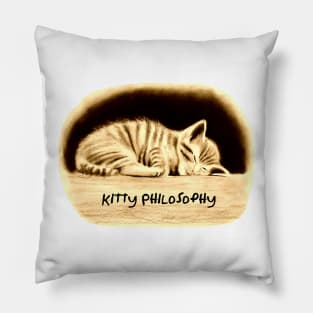 Kitty Philosophy Funny Quote Pillow