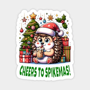 Hedgehog Holiday Toast, Cheers to Spikemas Magnet