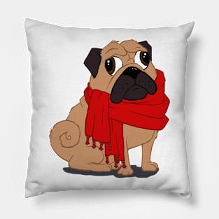 Pug Scarf Pillow