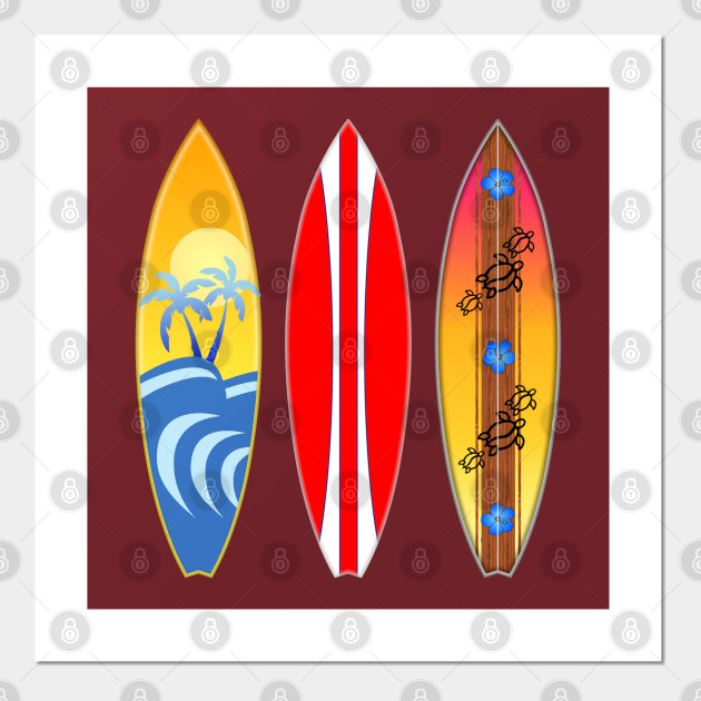 Retro Surfboards Surfboard Posters And Art Prints Teepublic