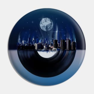 new york skyline vinyl Pin