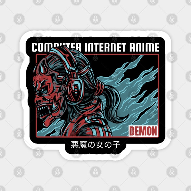 Computer, Internet, Anime Demon! Weeb Magnet by Johan13