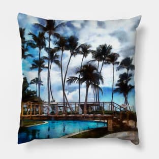 Landscape with the palms Pillow