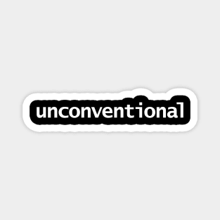 Unconventional Minimal Typography White Text Magnet
