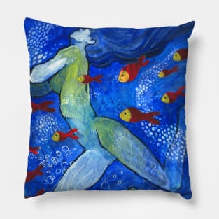 The mermaid and red fishes Pillow