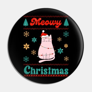 Meowy Christmas Sublimation Pin