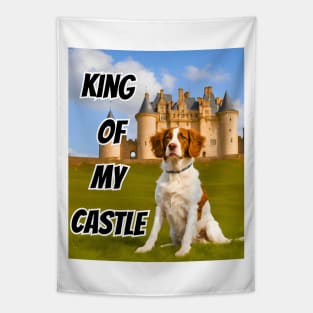 King of My Castle Brittany Dog Tapestry
