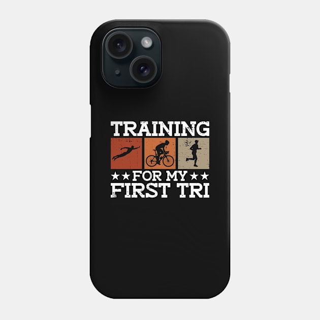 Training For My First Tri - Triathlon Training Triathlete Phone Case by Anassein.os