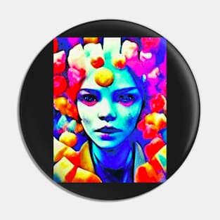 psychedelic face 01 Pin