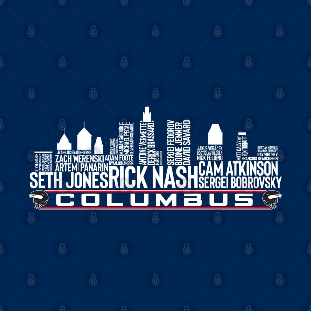 Columbus Hockey Team All Time Legends, Columbus City Skyline by Legend Skyline