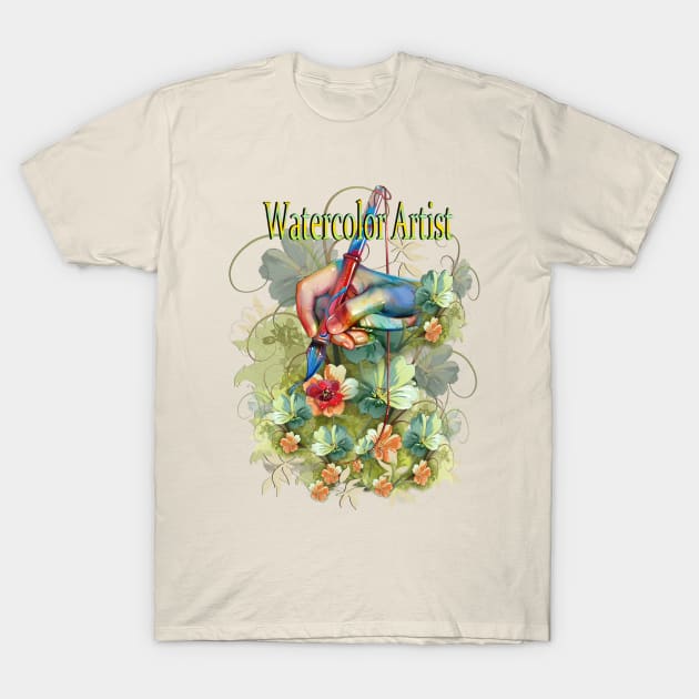 afregning cylinder kom over Watercolor Art design of flowers - Art - T-Shirt | TeePublic