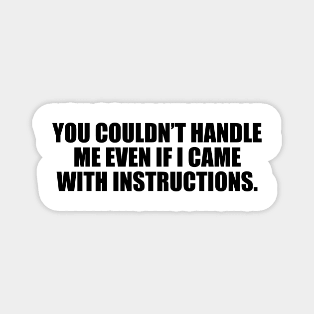 You couldn’t handle me even if I came with instructions Magnet by CRE4T1V1TY