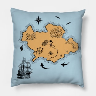 Treasure pirate map Pillow