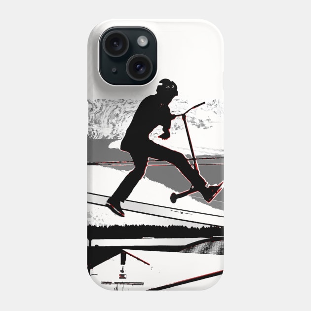 Airborne Scooter Boy - Stunt Scooter Trick Phone Case by Highseller