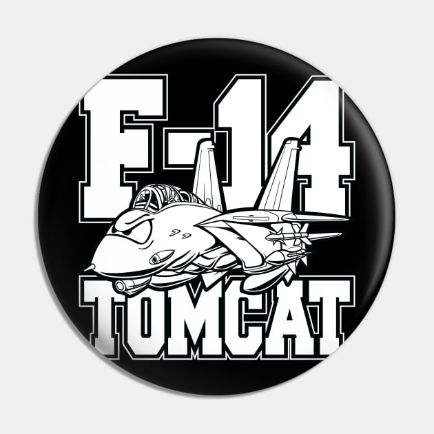 F-14 Tomcat Classic Fighter Jet Aircraft Cartoon Pin by hobrath