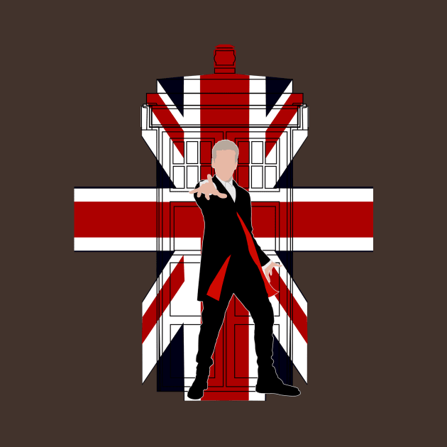 12th Doctor with Union jack Phone booth by Dezigner007