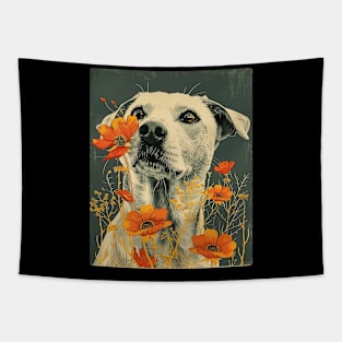 Labrador Retriever Flowers Photo Art Design For Dog Onwer Tapestry