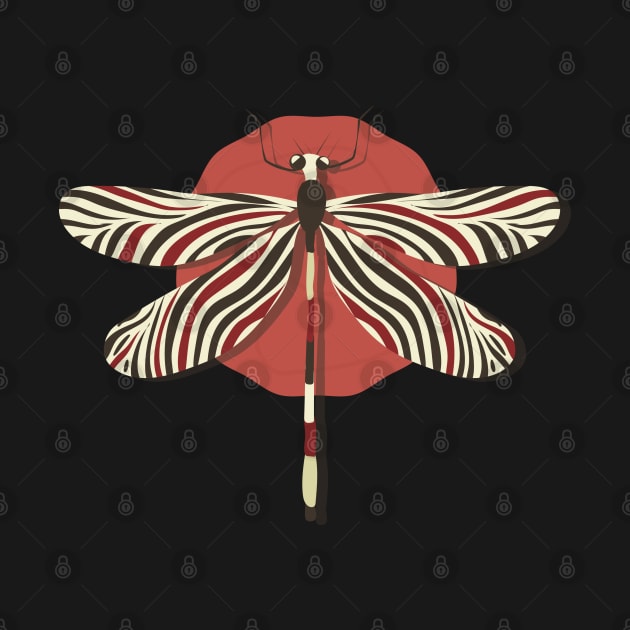 DragonFly Colorful wavey design wings sitting on the rose vector illustration by zaiynabhw