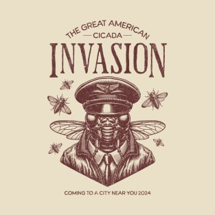 Vintage Cicada Invasion 2024 Emergence Coming to a City Near You T-Shirt