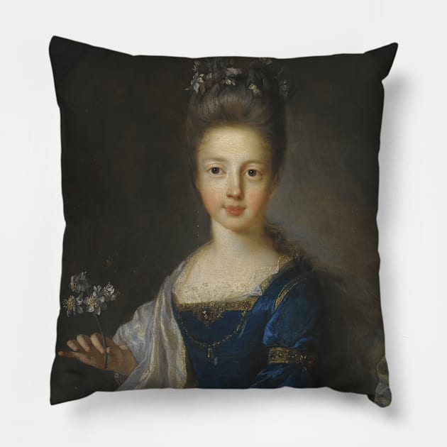 Portrait Of Princess Luisa Maria Theresa Stuart by Jean-Francois de Troy Pillow by Classic Art Stall