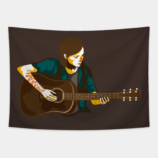 Ellie with a guittar - The Last of Us Tapestry by Arraia