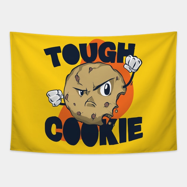 Tough Cookie // Funny Cartoon Cookie Tapestry by SLAG_Creative