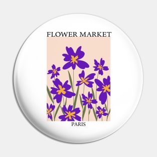 Abstract Flower Market Illustration, Purple Iris Flower 1 Pin
