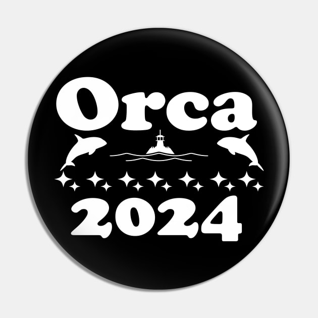 Funny Orca Ocean Boat Humor Whale 2024 Election Orcas 2024 Funny Politics Orca Sinking Boat Election Premium Pin by AAyyOO
