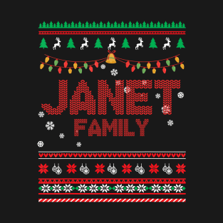 Janet Family Christmas, Name Xmas , Merry Christmas, Name , Birthday, Middle name T-Shirt