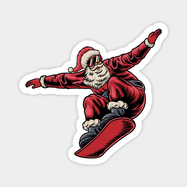 Cool Snowboarding Santa Claus Magnet by SLAG_Creative