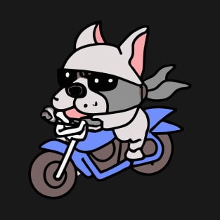 Pit Bull Dog Biker Dog Owner Retro Funny Dog T-Shirt