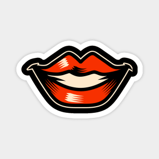 Funny female red lips smile mouth face Magnet