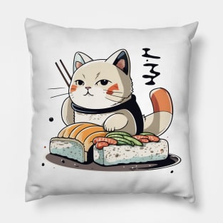 Sly Sushi Cat Pillow