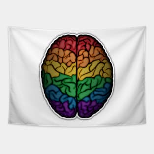 Large LGBTQ Pride Rainbow Brain Vector Tapestry