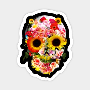 Sage Tribe Skull With sunflowers Magnet